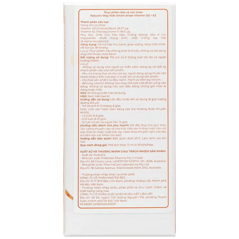 Thực phẩm bảo vệ sức khỏe Nature's Way Kids Smart drops Vitamin D3 + K2 - 2